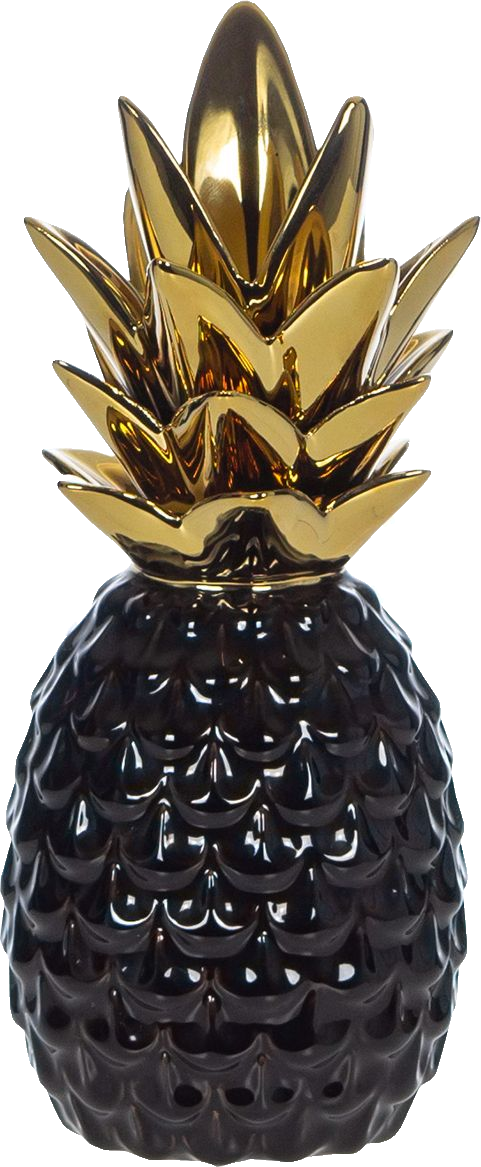 Ozdobna figurka ceramiczna ananas Konti 88 (czarny/złoty)