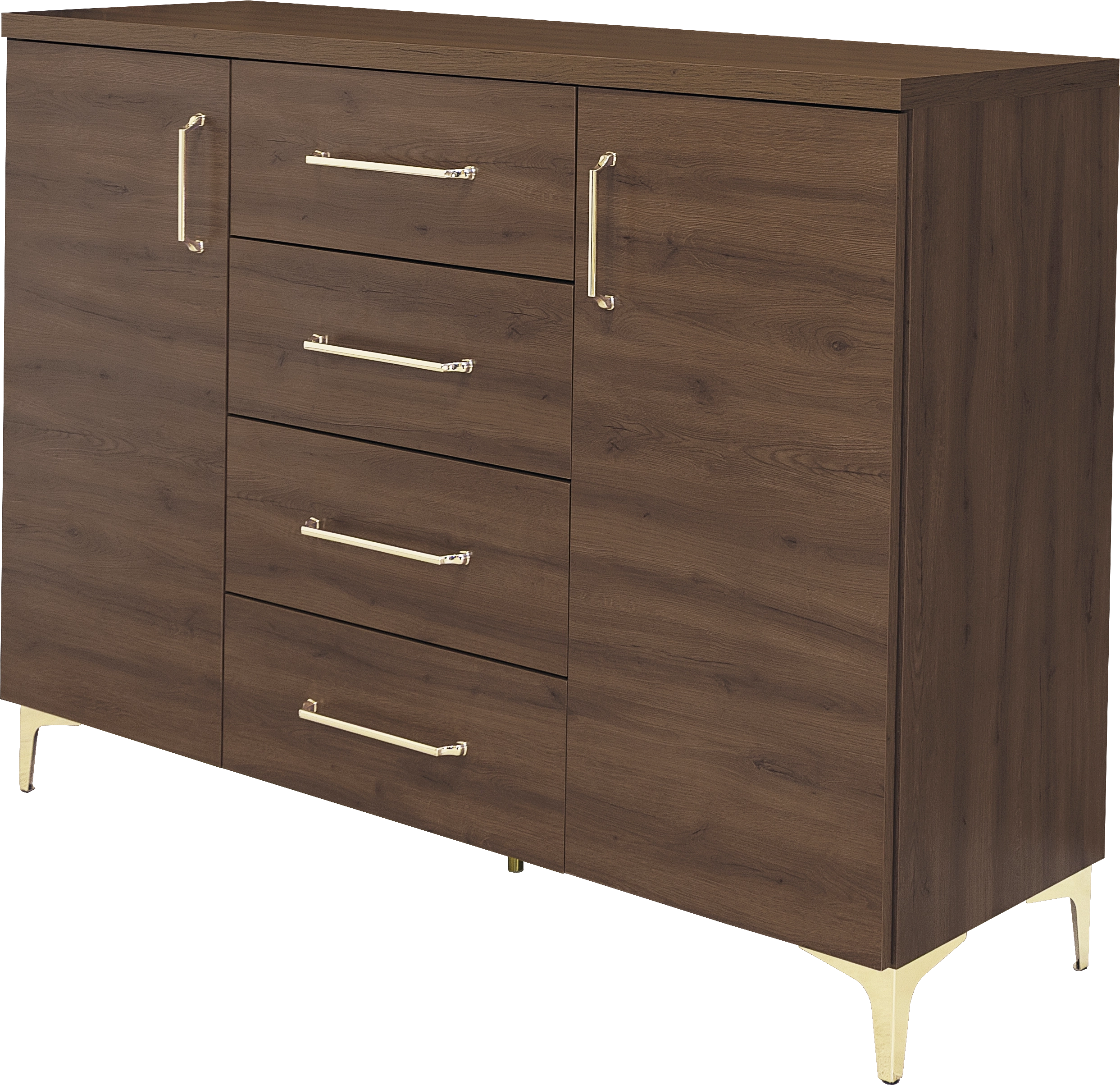 Komoda z drzwiczkami i z 4 szufladami Bari (orzech Foresta)
