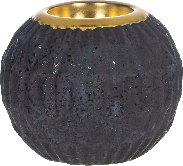 Świecznik ceramiczny Konti 22 (czarny/złoty)
