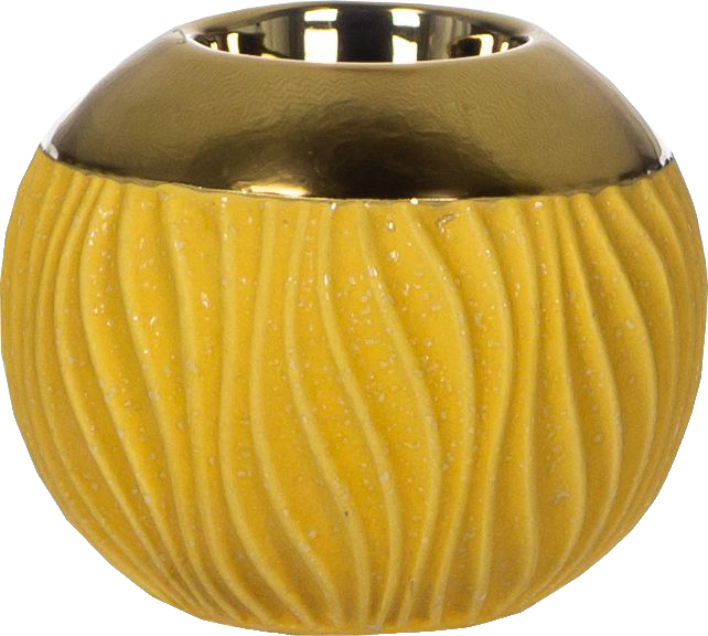 Świecznik ceramiczny Konti 23 (złoty/miód)