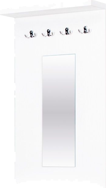Wieszak z lustrem Aga (biały)