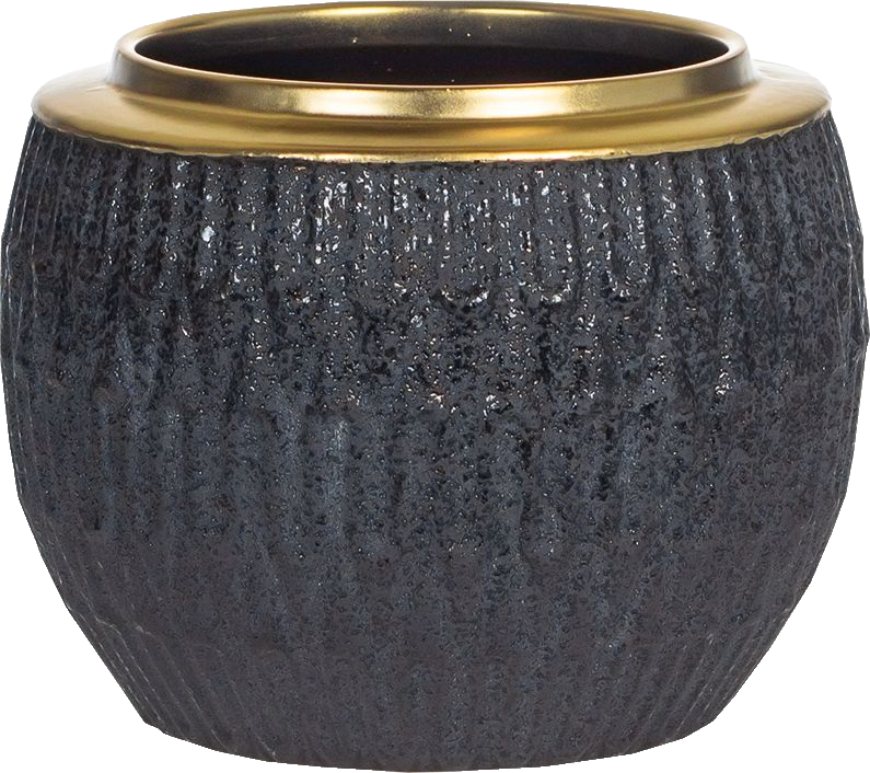 Doniczka ceramiczna Konti 11 (czarny/złoty)