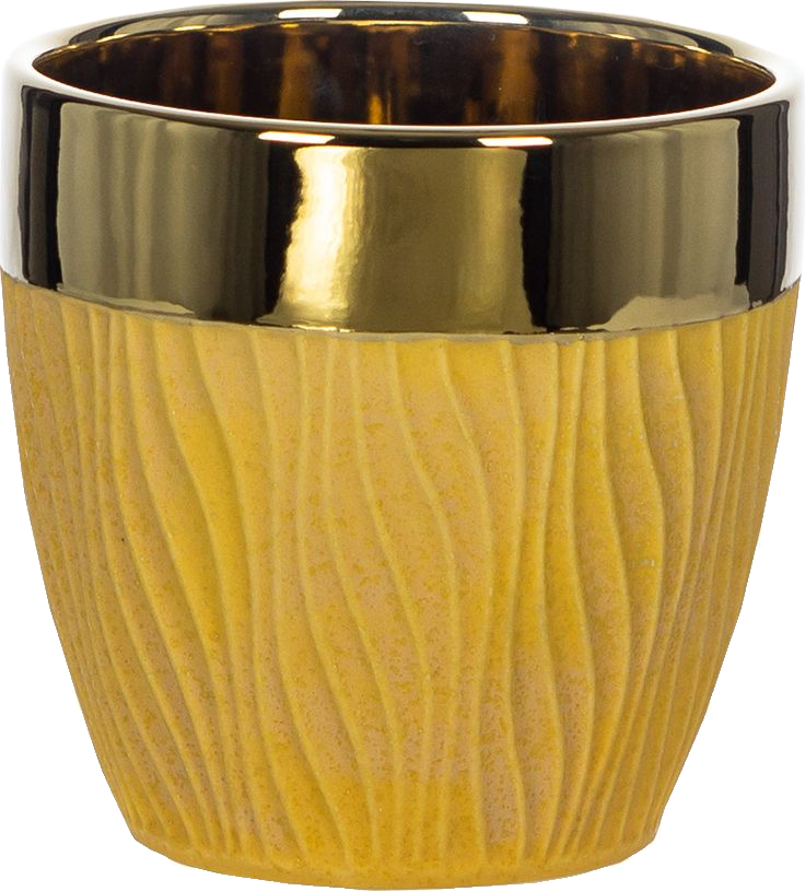 Doniczka ceramiczna Knti 9 (złoty/miód)