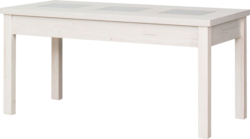 Stolik prostokątny ze szkłem 120cm (dąb Soma perłowy)