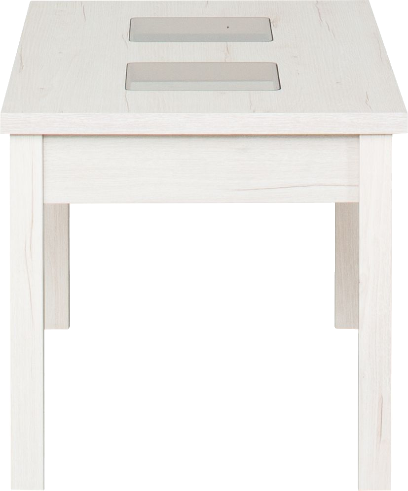 Stolik prostokątny ze szkłem 100cm (dąb Soma perłowy)